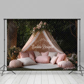 Lofaris Boho Pink Tent Forest Photography Backdrop For Studio